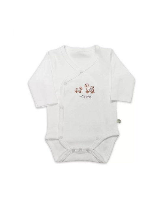 Bistyle Curly Lamb Uzun Kol Kravuze Body 17111 Bej Mavi Ekru