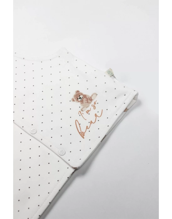 Bistyle I Am So Bear Çift Taraflı Bebe Yelek 18103 Bej Ekru