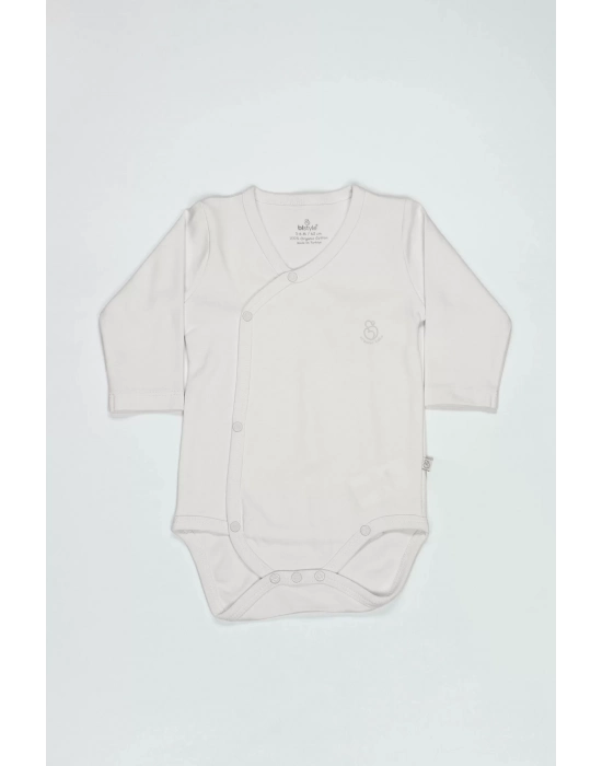 Bistyle Organik Natural Basic Style Kruvaze Uzun Kol Body Bs17102 Ekru