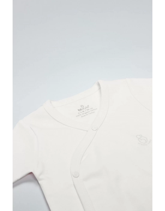 Bistyle Organik Natural Basic Style Kruvaze Uzun Kol Body Bs17102 Ekru