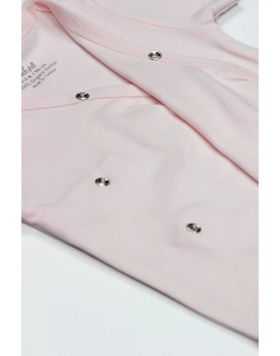 Bistyle Organik Natural Basic Style Kruvaze Uzun Kol Body Bs17102 Pembe