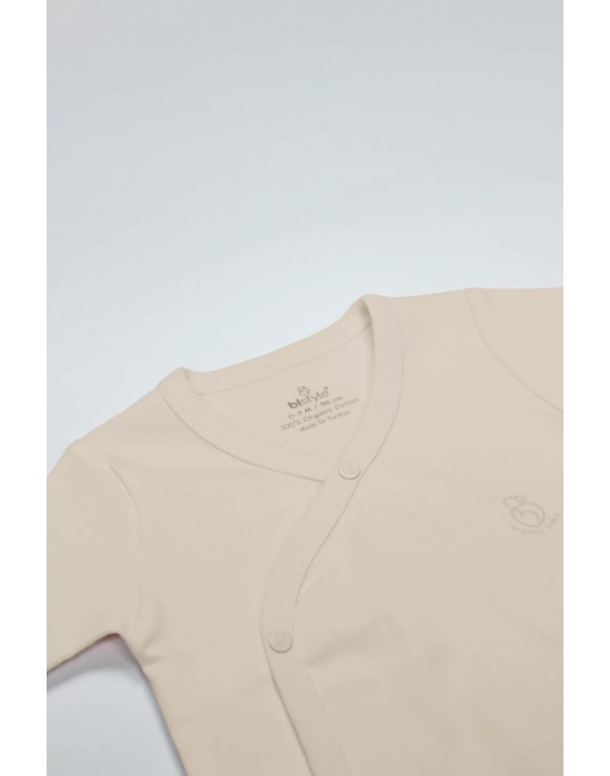 Bistyle Organik Natural Basic Style Kruvaze Yarım Kol Body Bs17101 Bej