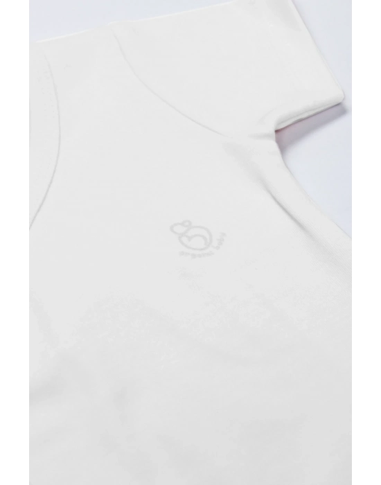 Bistyle Organik Natural Basic Style Kruvaze Yarım Kol Body Bs17101 Beyaz