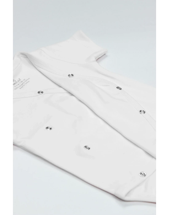 Bistyle Organik Natural Basic Style Kruvaze Yarım Kol Body Bs17101 Beyaz