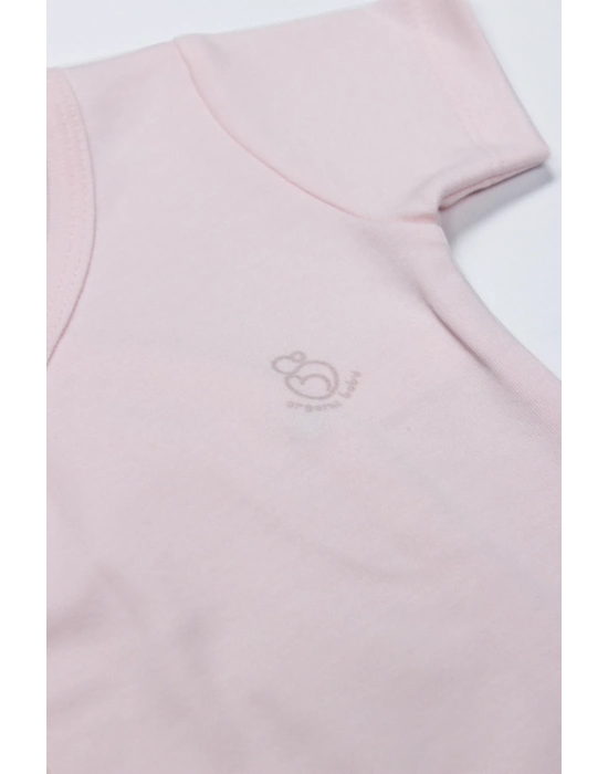 Bistyle Organik Natural Basic Style Kruvaze Yarım Kol Body Bs17101 Pembe