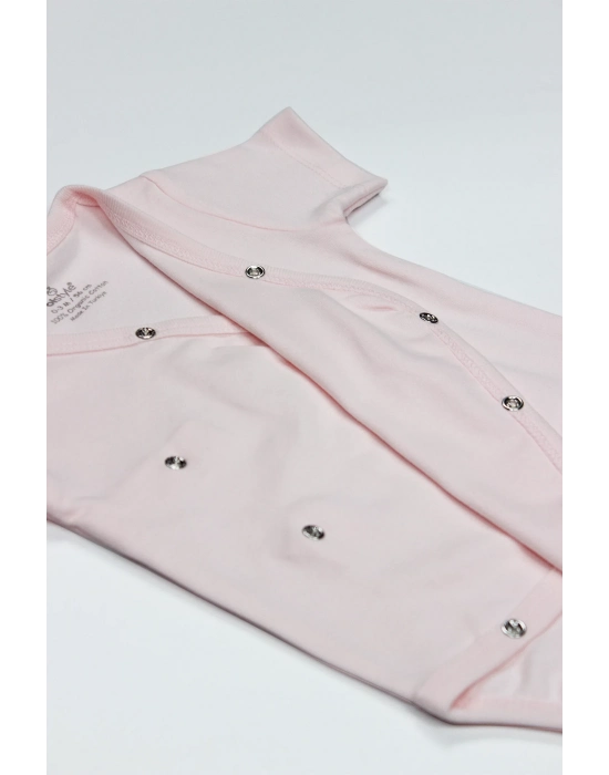 Bistyle Organik Natural Basic Style Kruvaze Yarım Kol Body Bs17101 Pembe