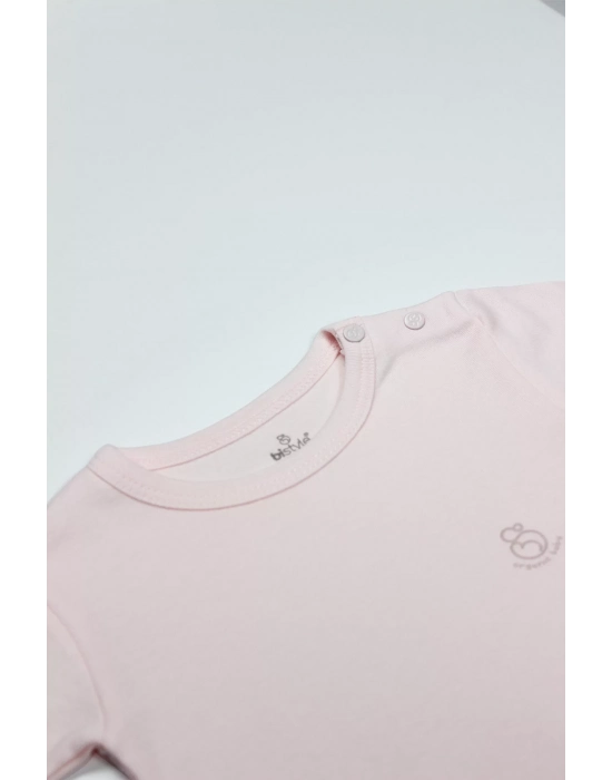 Bistyle Organik Natural Basic Style Yarım Kol Body Bs17103 Pembe