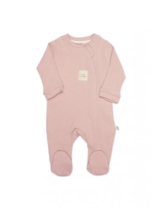 Bistyle Style Natural Fermuarlı Bebe Tulum 15115 Pembe