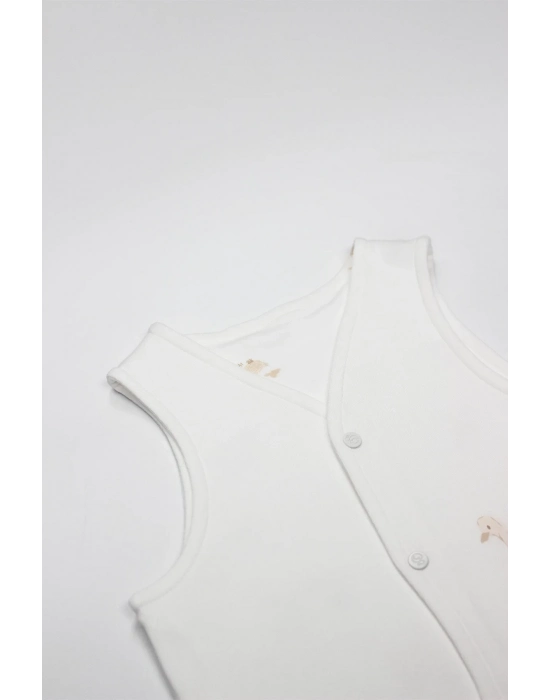 Bistyle Yelek Çift Taraflı Welcome Baby Duck 18104 Sarı-ekru