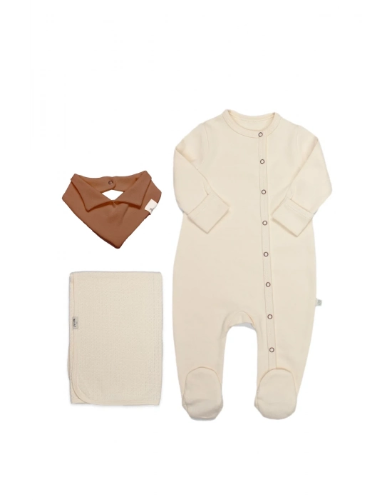 Bistyle Yenidoğan Tulum Battaniye Gentleman 13116 Ekru