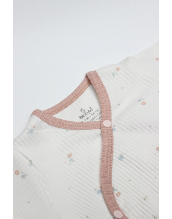 Bloom Rose 2li Yarım Kol Badi 17119 Ekru Gül Kurusu