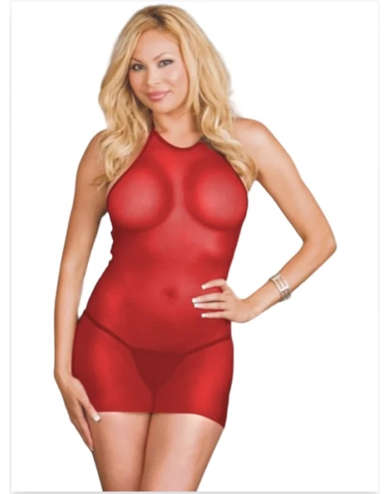 Büyük Beden Kırmızı Fantazi Seksi Tül Babydoll