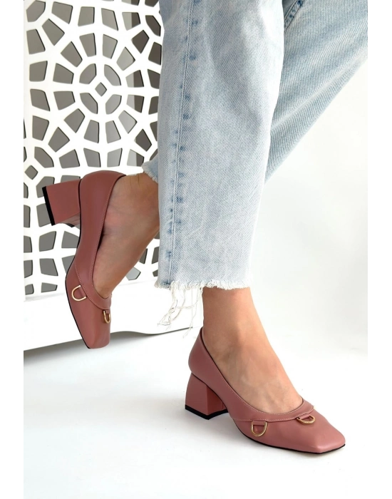 Cande Pudra Cilt Topuklu Ayakkabı - Bamido