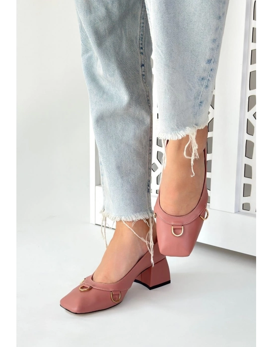 Cande Pudra Cilt Topuklu Ayakkabı - Bamido