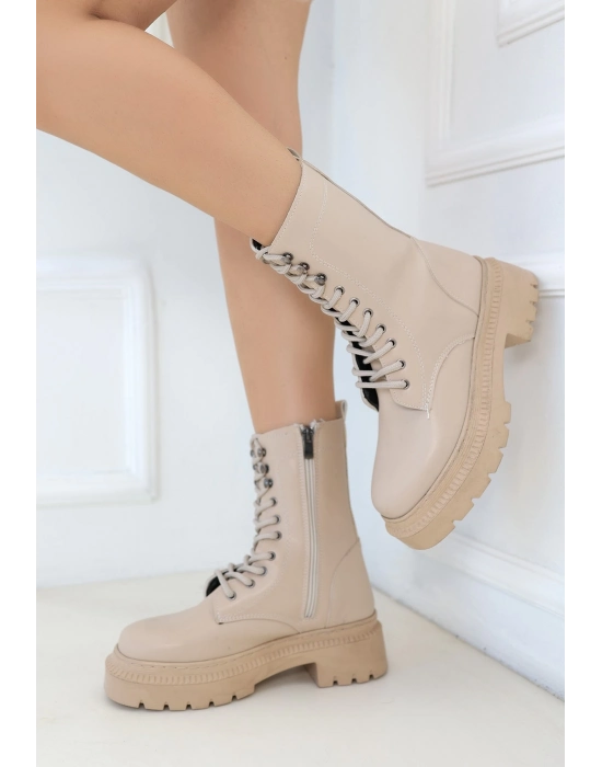 Caxa Nude Cilt Bağcıklı Bot - Bamido