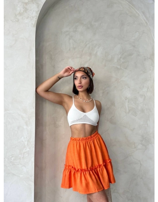 Çingene Keten Etek Turuncu S24808