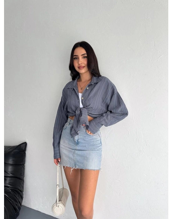 Çizgili Oversize Gömlek