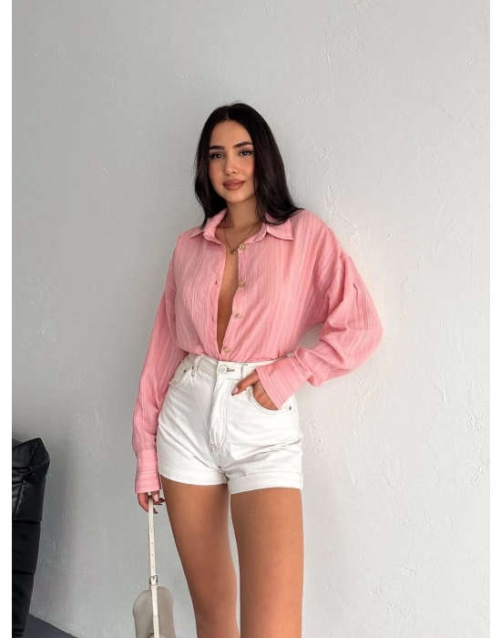 Çizgili Oversize Gömlek