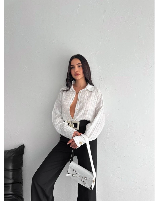 Çizgili Oversize Gömlek