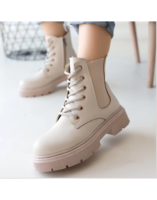 Daum Bej Cilt Bağcıklı Bot - Bamido