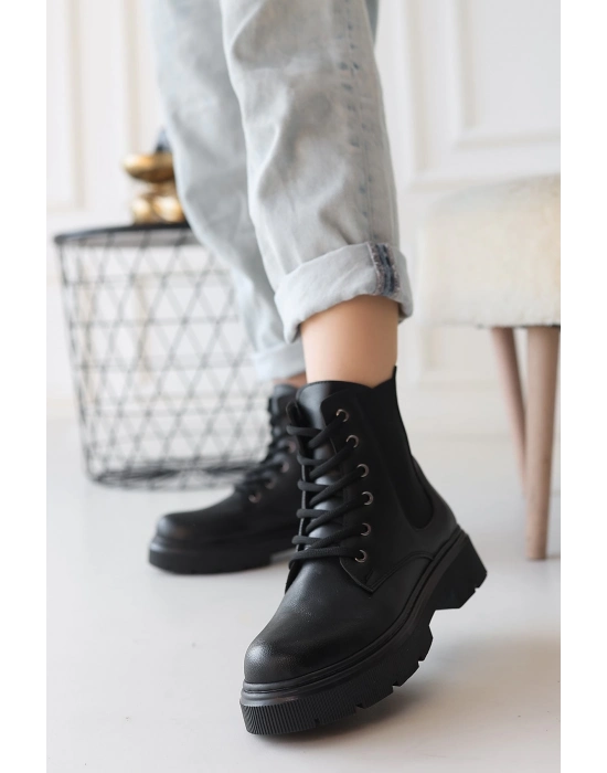 Daum Siyah Cilt Bağcıklı Bot - Bamido