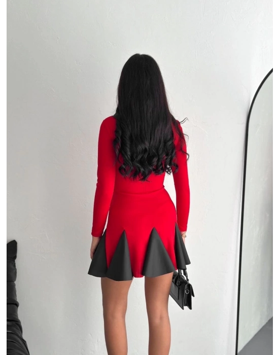 Eteği Kloş Crep Mini Elbise S1267