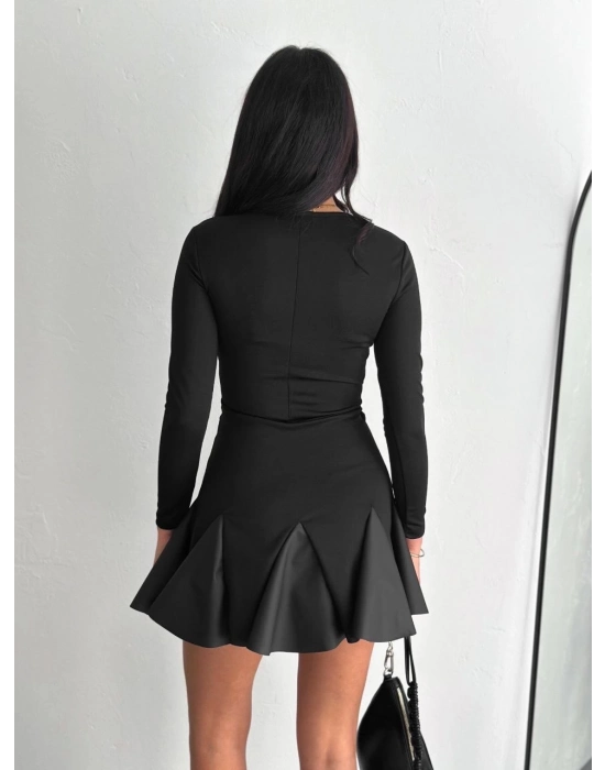 Eteği Kloş Crep Mini Elbise S1267