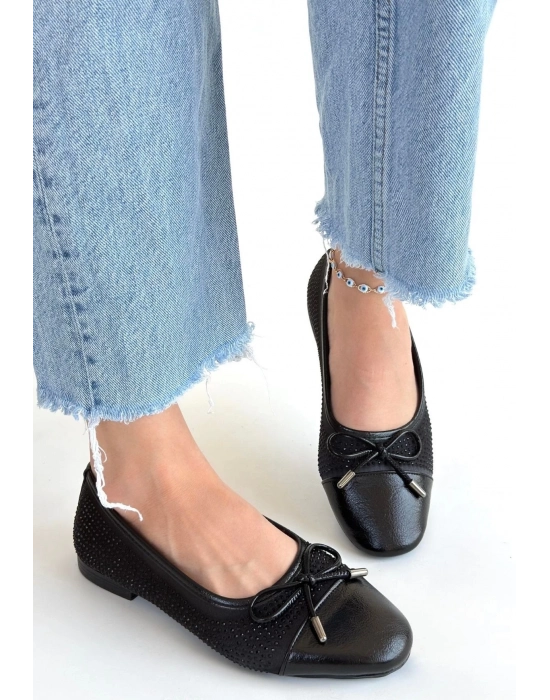 Etya Siyah Cilt Babet Ayakkabı