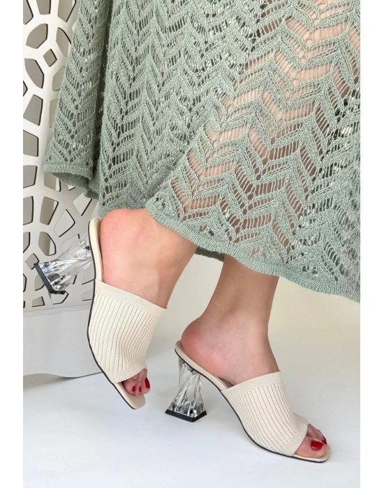 Evra Ten Triko Topuklu Terlik - Bamido