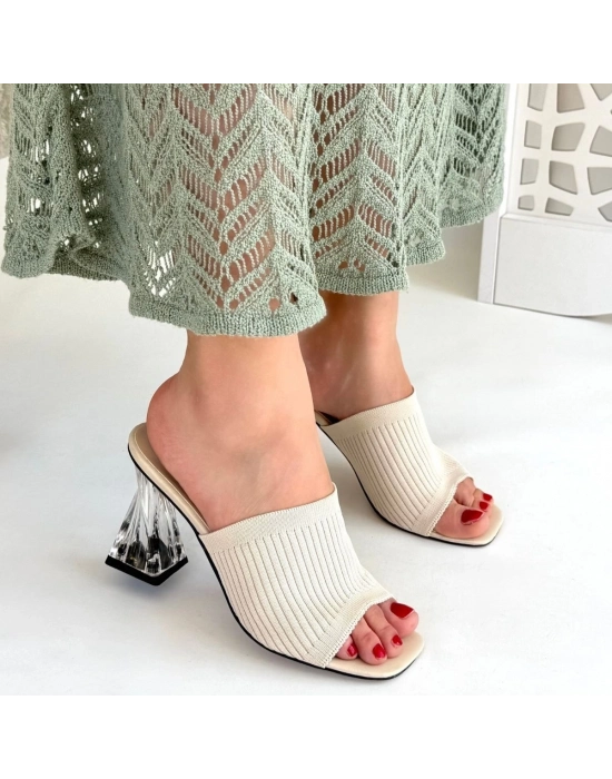 Evra Ten Triko Topuklu Terlik - Bamido