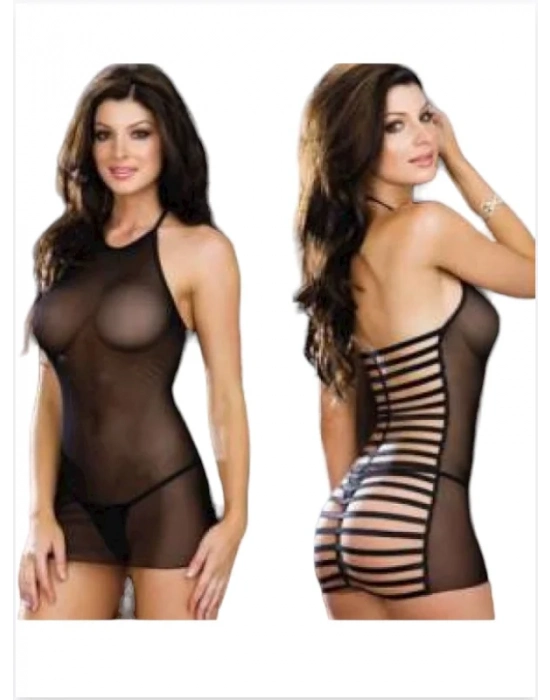 Fantazi Siyah Seksi Tül Babydoll Gecelik