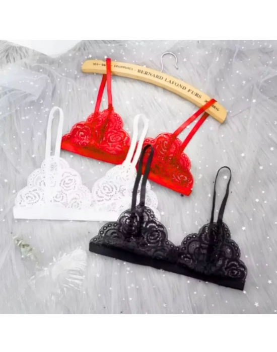 Fantezi 3lü Seksi Dantel Sütyen Seti
