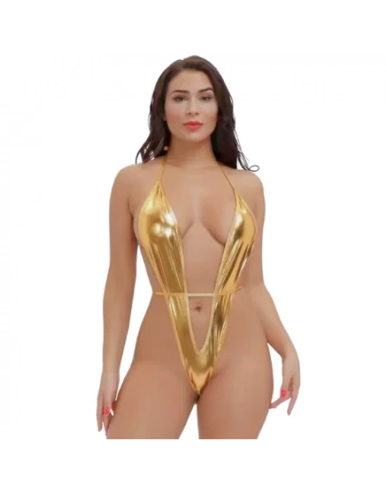 Fantezi Altın Parlak Bodysouit