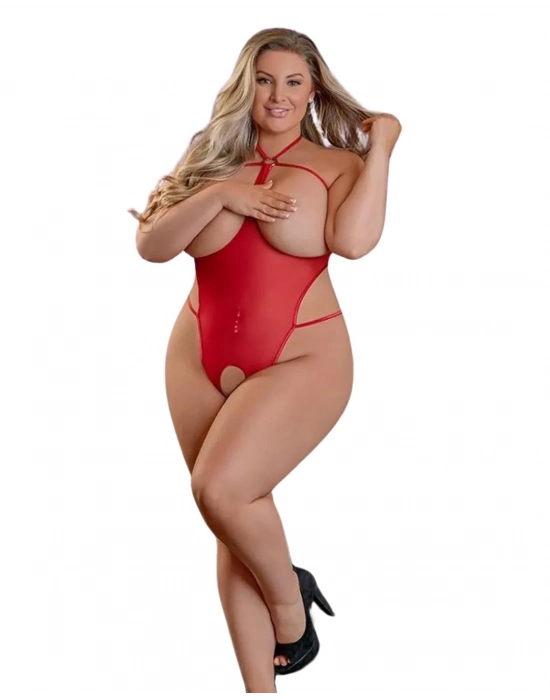 Fantezi Kırmızı Özel Bölgeleri Açık Seksi Tül Babydol