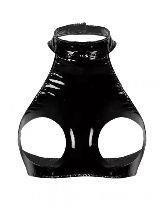 Fantezi Seksi Özel Bölgeleri Açık Siyah Lame Gecelik