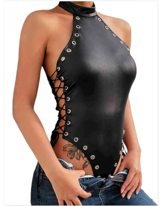 Fantezi Yanları Kuş Gözlü Yandan Bağlamalı Seksi Babydol