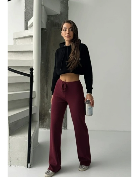 Fit Comfort Bej Salaş Pantolon Bordo A6011