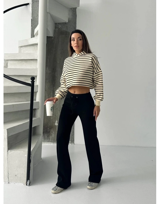 Fit Comfort Siyah Salaş Pantolon A6011