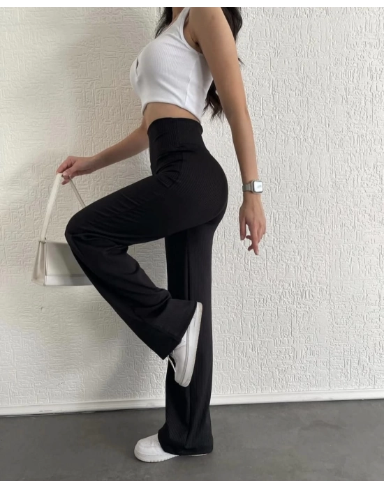 Fitilli Palazzo Pantolon Siyah