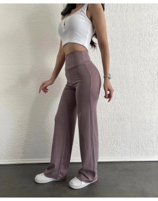 Fitilli Palazzo Pantolon Sütlükahve