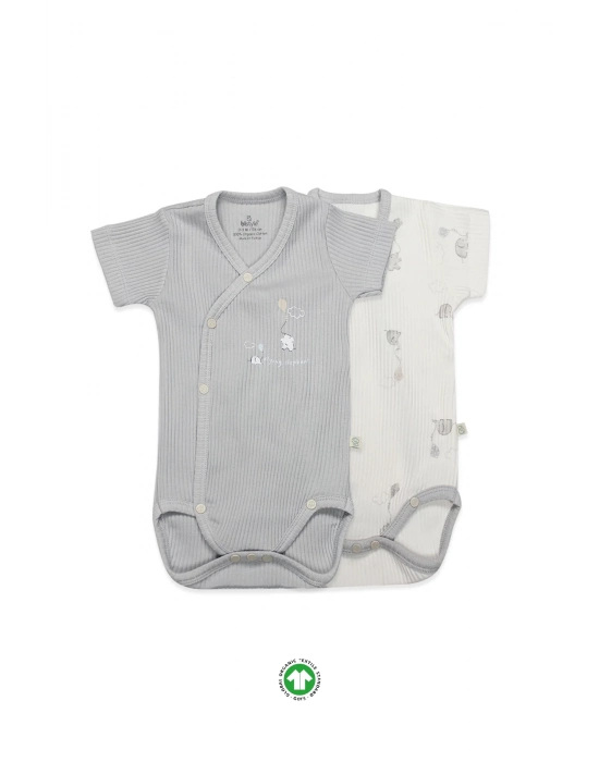 Flying Elephant 2li Yarım Kol Badi 17117 Ekru Gri