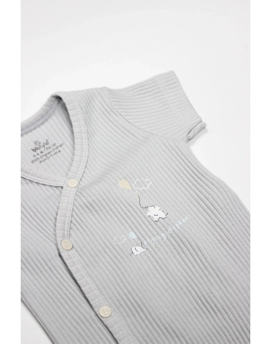 Flying Elephant 2li Yarım Kol Badi 17117 Ekru Gri