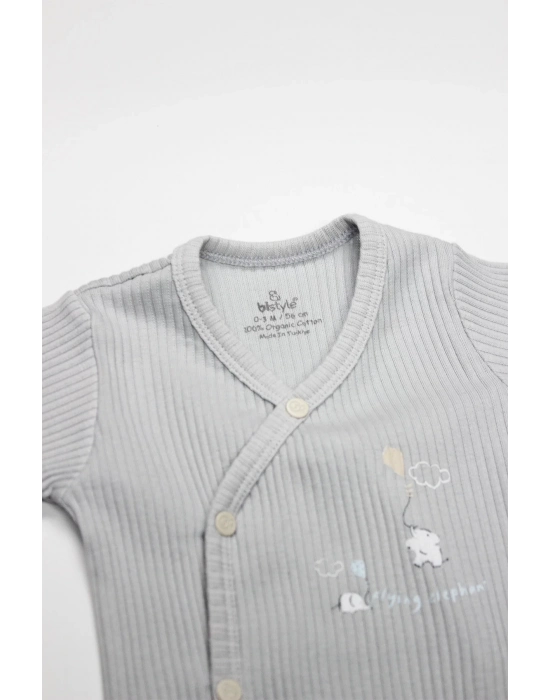 Flying Elephant 2li Yarım Kol Badi 17117 Ekru Gri