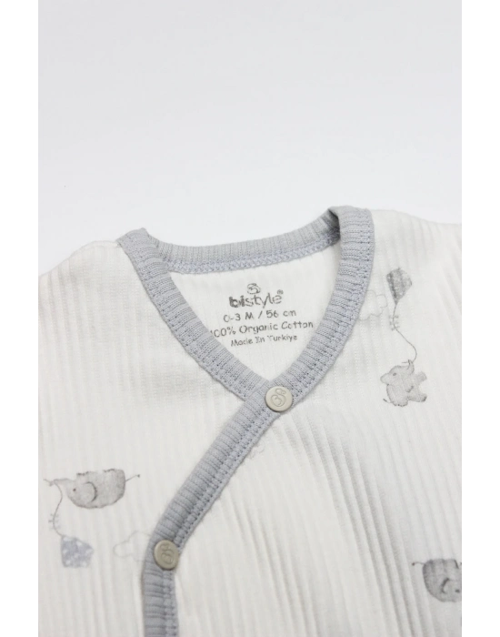 Flying Elephant 2li Yarım Kol Badi 17117 Ekru Gri