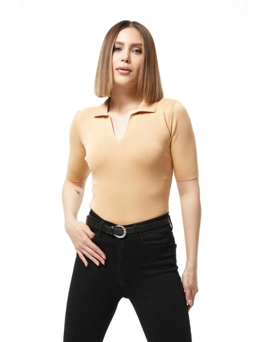 Gömlek Yaka Yazlık Triko Bluz