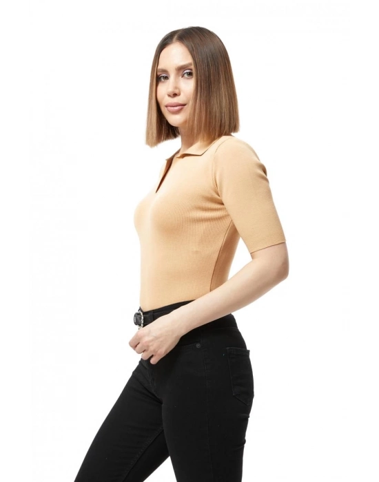 Gömlek Yaka Yazlık Triko Bluz