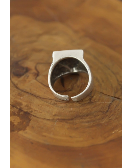 Göz Detay Metal Ayarlanabilir Erkek Yüzük - Bamido