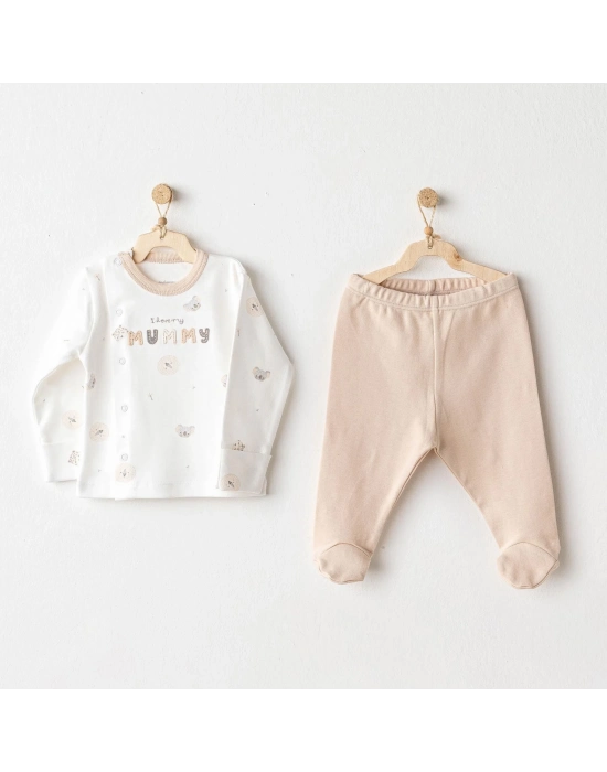 Happy Animals 2li Zıbın Set Beige