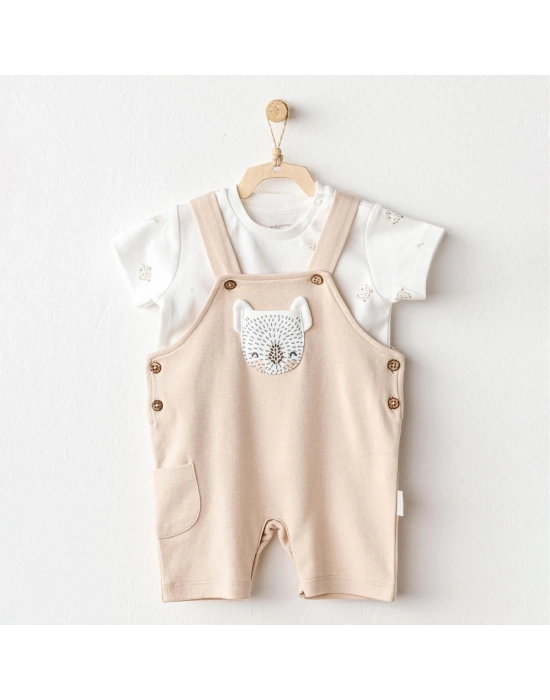 Happy Animals Bebek Salopet Takım Beige
