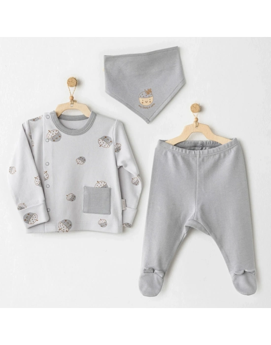Hello Autumn 3lü Zıbın Takım Grey